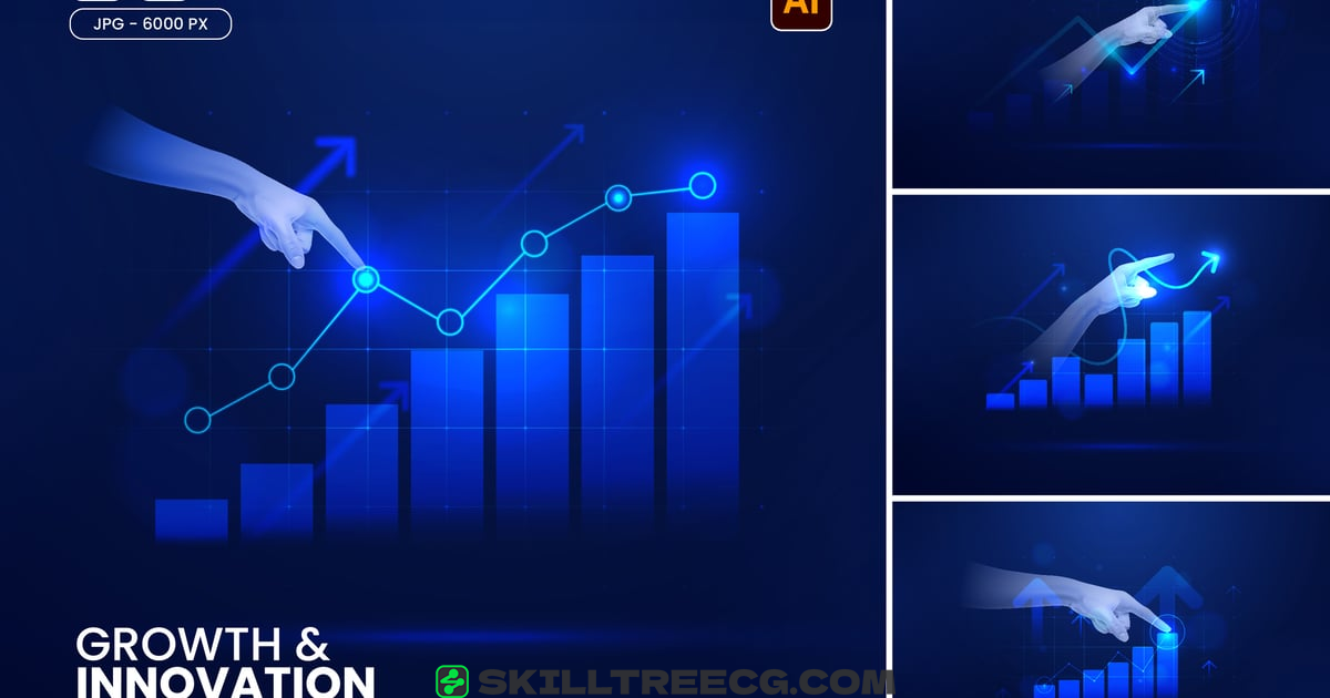 Blue Futuristic Business Growth Chart Backgrounds（852520）-技能树